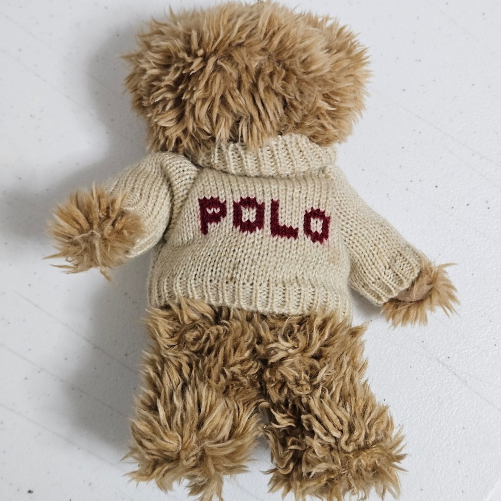Ralph Lauren Plush Toy Brown 2002 Polo Bear Knit‎ Sweater Vintage Preppy Y2K